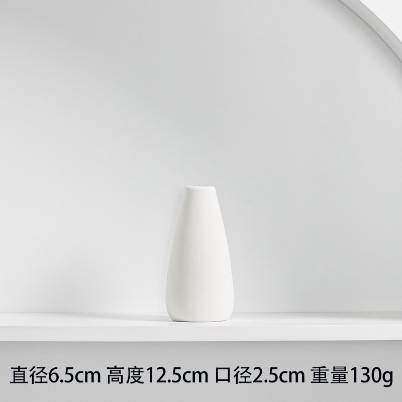 European Modern Creative Home Ceramic Vase Decoration Flower Arrangement Dry Flower Mini Vase Hand Frosted Vase Desktop Decor